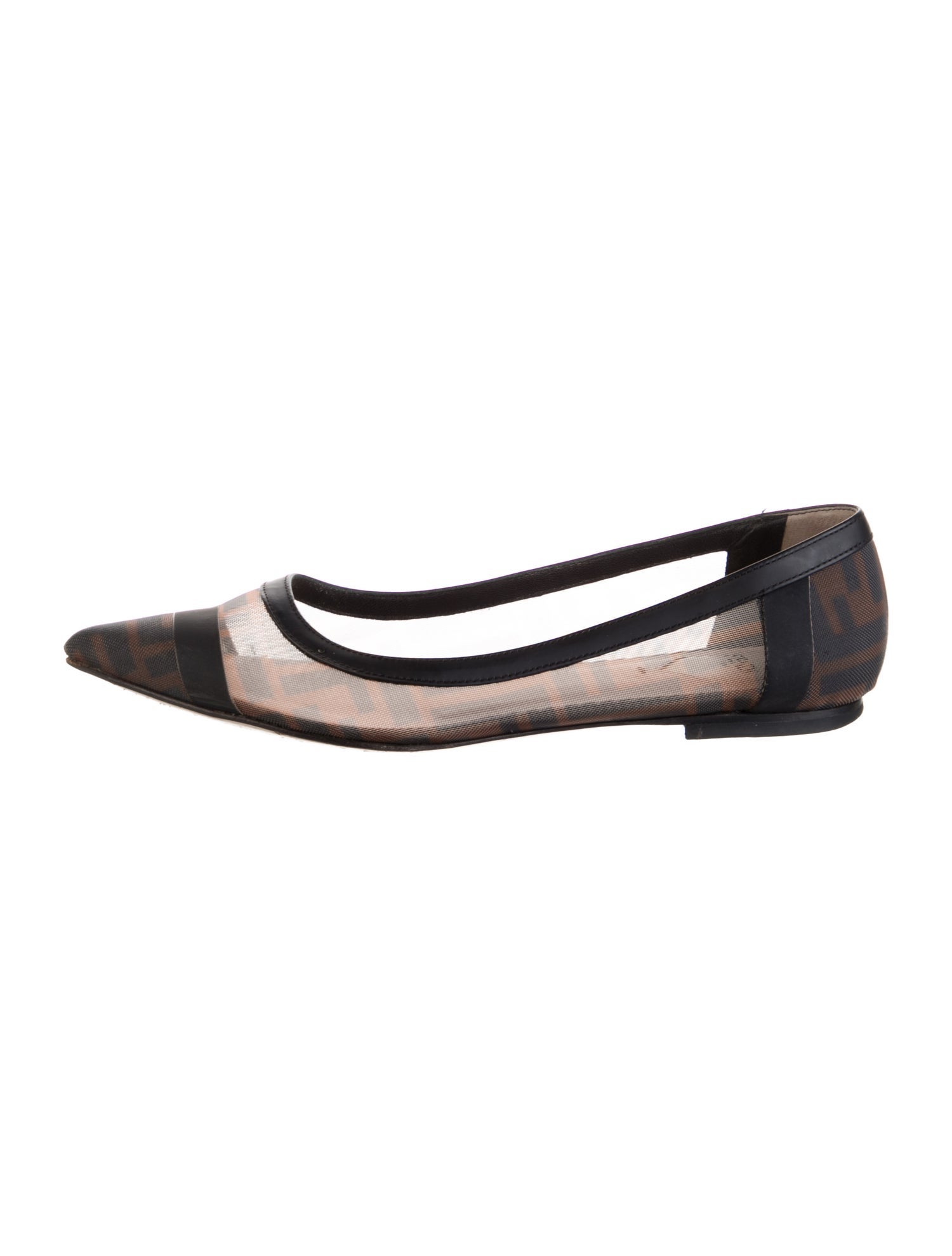 Fendi Zucca FF Logo Mesh Ballet Flats
