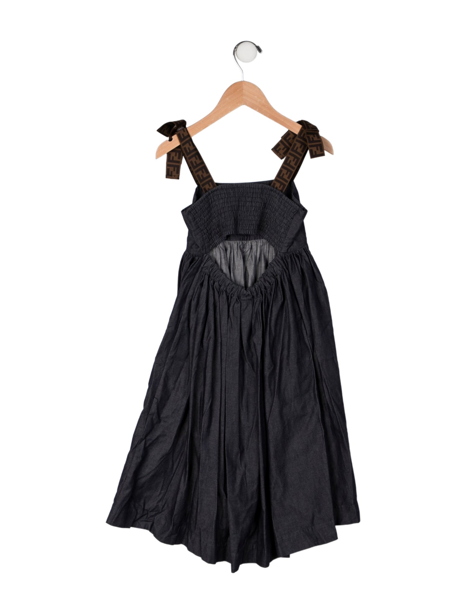 Fendi Girls' Zucca Trimmed Denim Dress