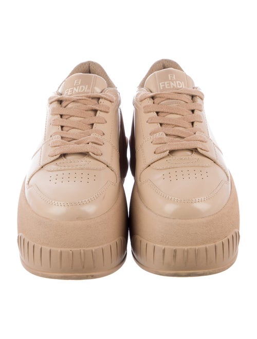 Fendi Leather Wedge Sneakers