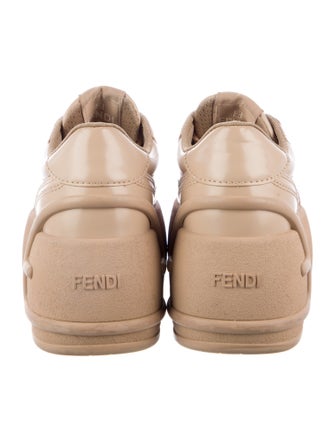 Fendi Leather Wedge Sneakers