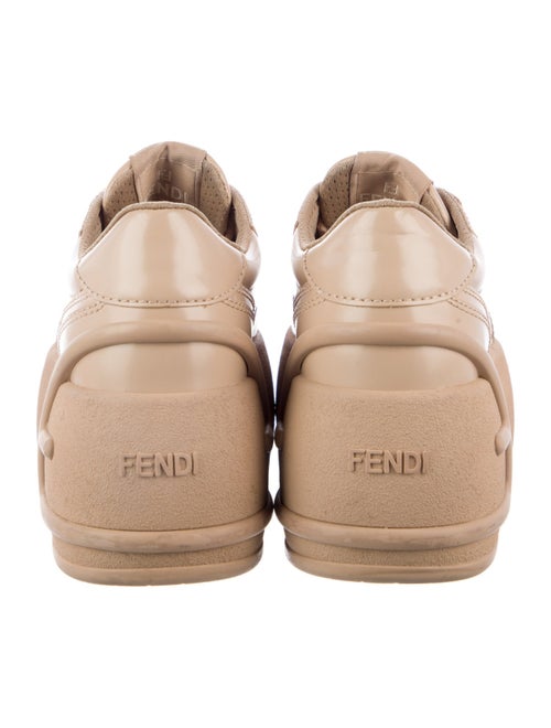 Fendi Leather Wedge Sneakers