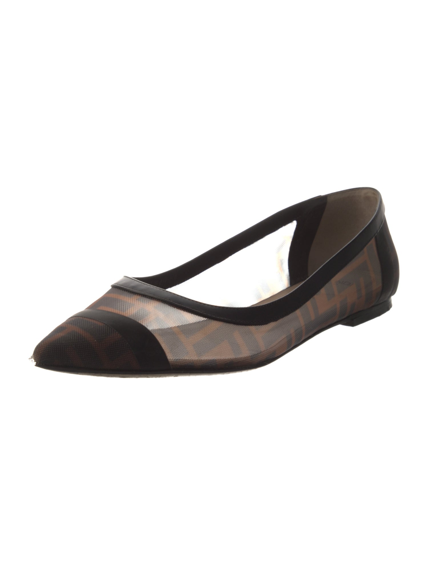 Fendi Zucca FF Logo Mesh Ballet Flats
