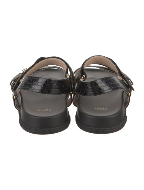 Fendi Zucca FF Logo Canvas Slingback Sandals