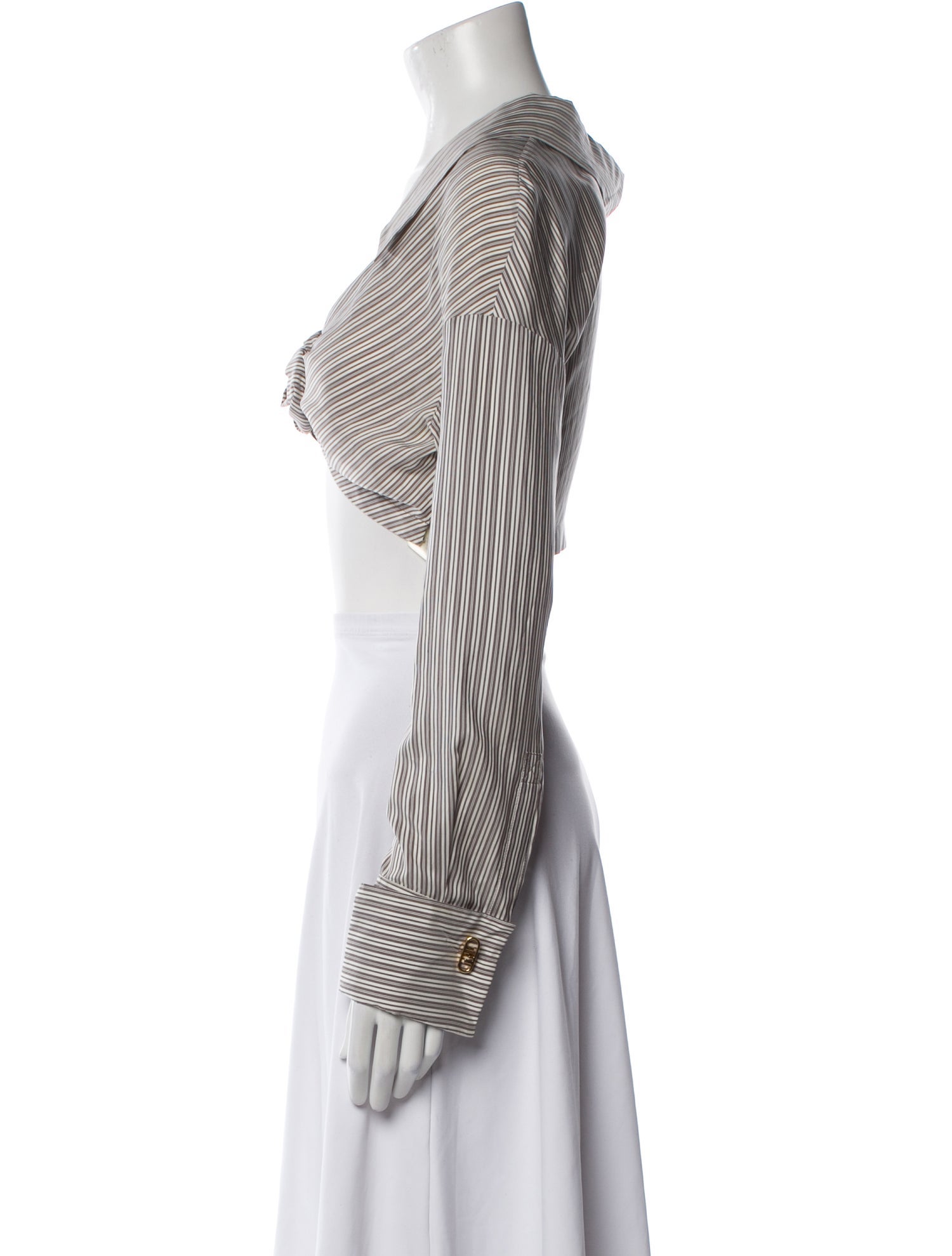 Fendi Silk Striped Crop Top