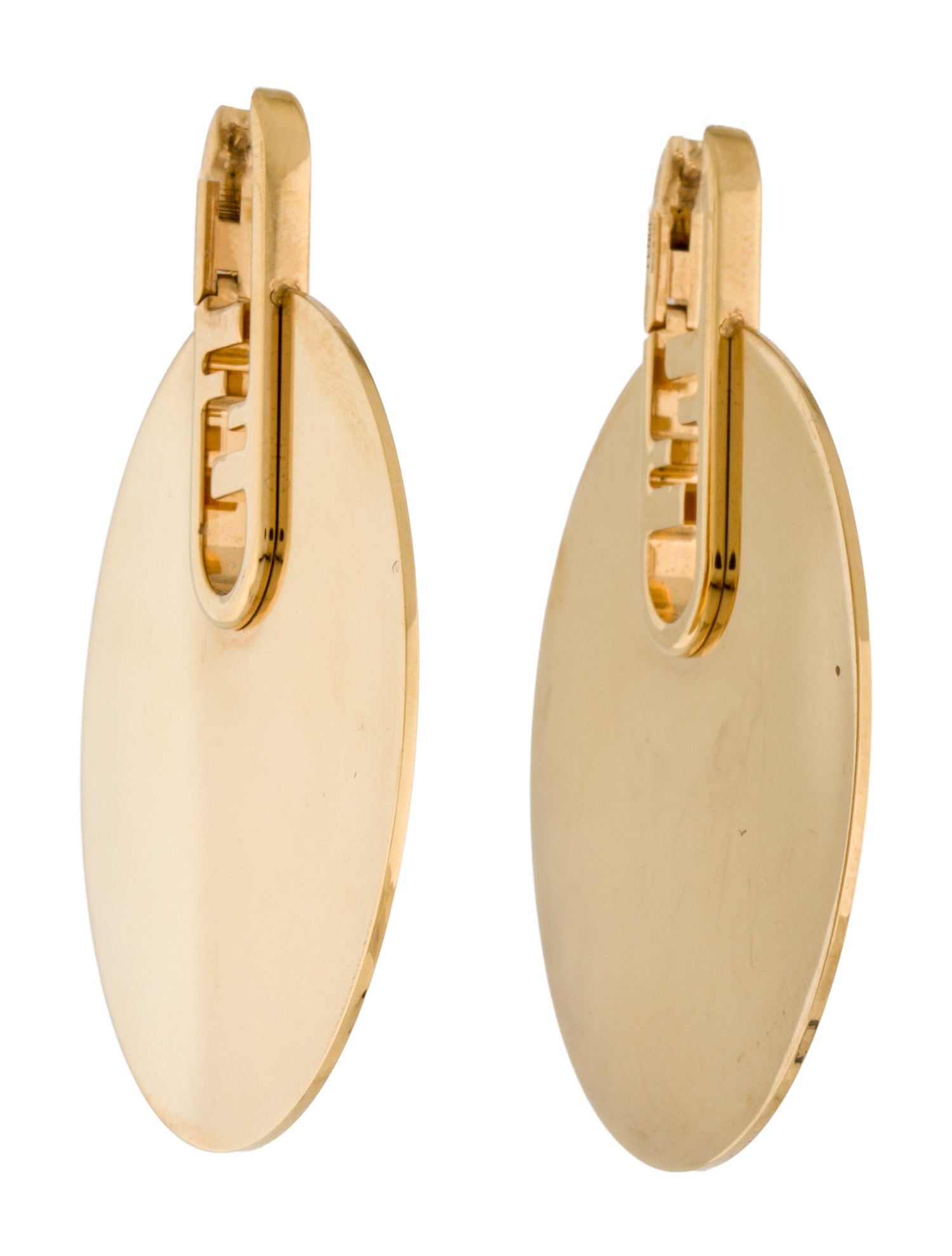 Fendi O'Lock Drop Hoop Earrings