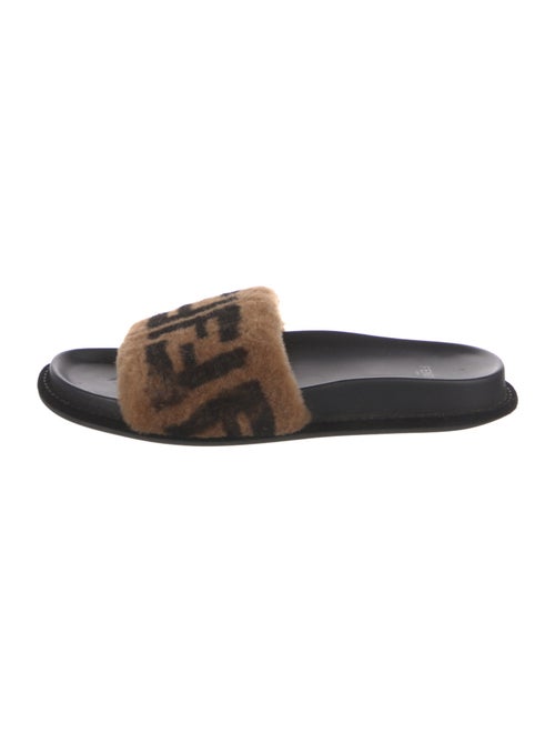 Fendi Zucca FF Logo Fur Slides