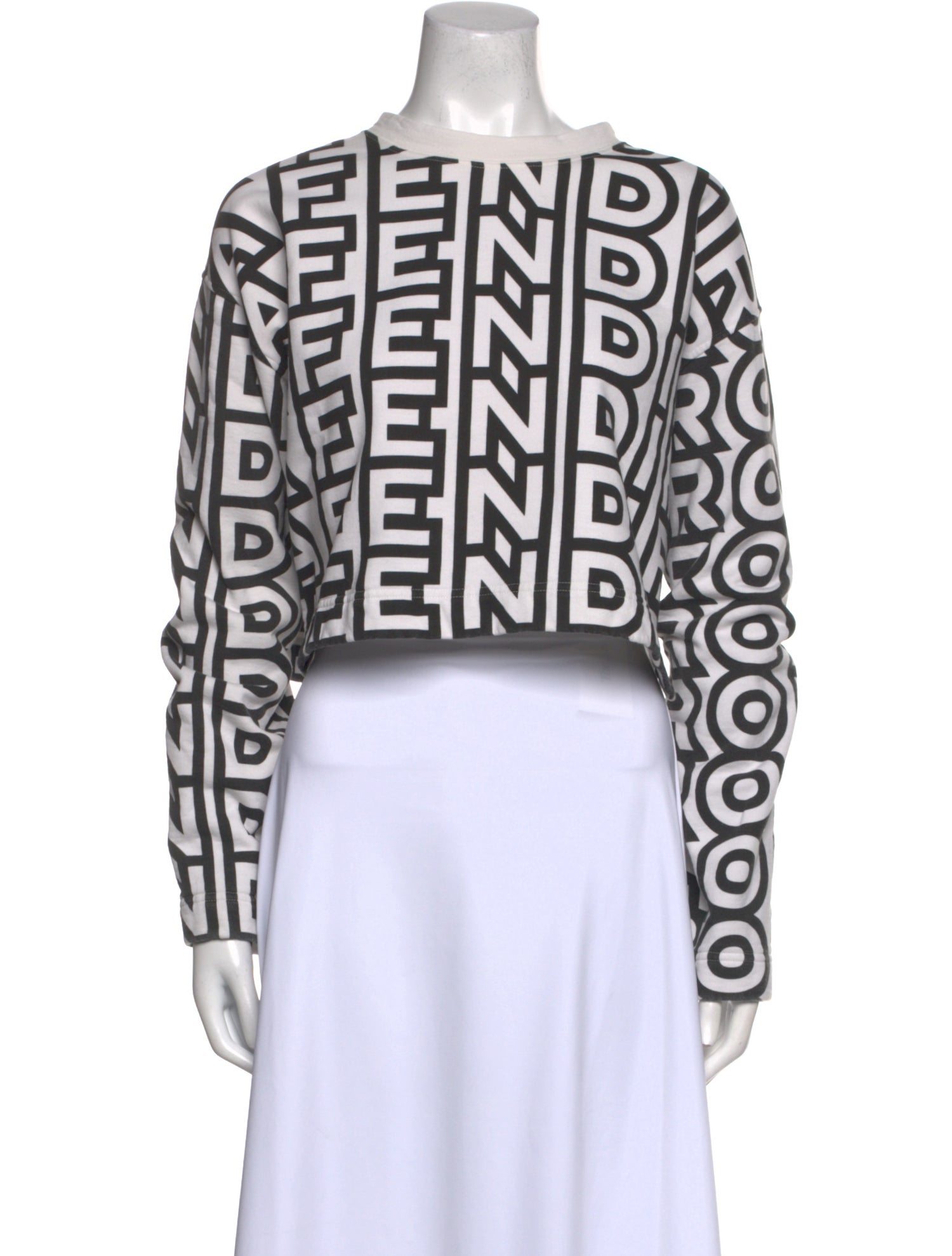 Fendi Printed Scoop Neck Crop Top