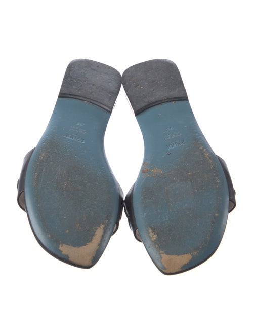 Fendi Monsters Motif Leather Slides