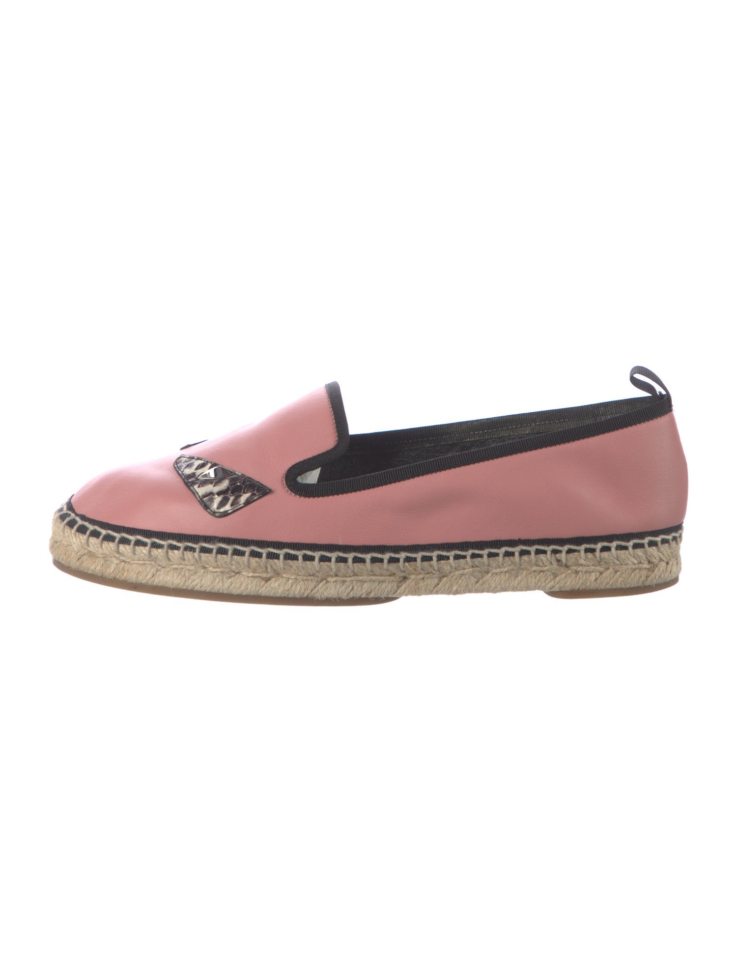 Fendi Monsters Motif Leather Espadrilles