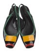 Fendi Patent Leather Colorblock Pattern Slingback Flats