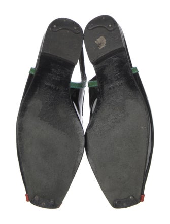 Fendi Patent Leather Colorblock Pattern Slingback Flats