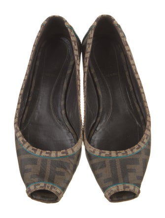 Fendi Zucca FF Logo Canvas Flats
