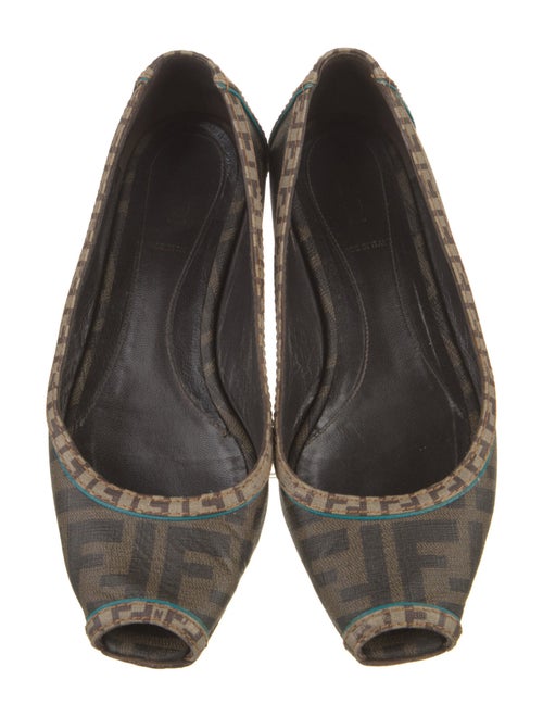 Fendi Zucca FF Logo Canvas Flats