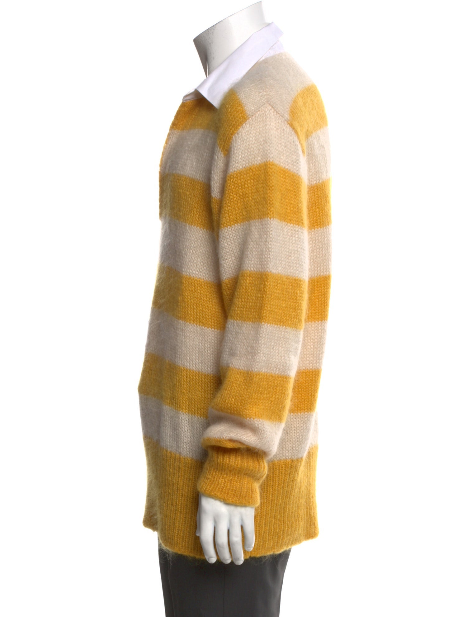 Fendi Mohair Striped Polo Shirt
