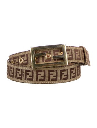 Fendi Zucca FF Logo Canvas Belt