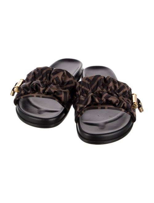 Fendi Zucca FF Logo Patterned Slides