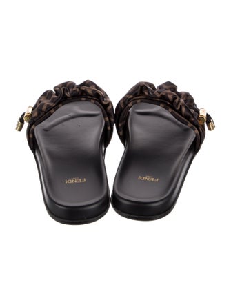 Fendi Zucca FF Logo Patterned Slides