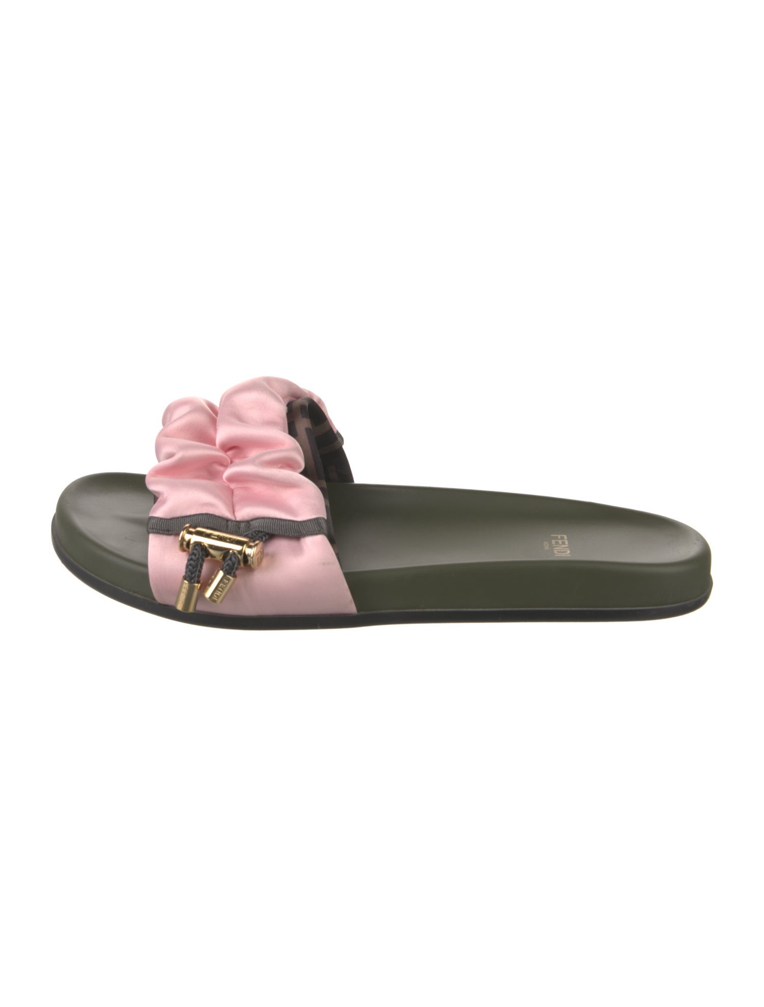 Fendi Zucca FF Logo Satin Slides