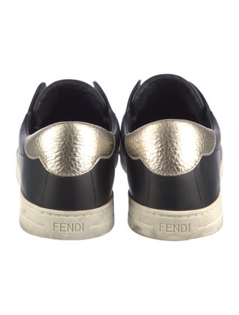 Fendi Rockstud Accents Leather Sneakers