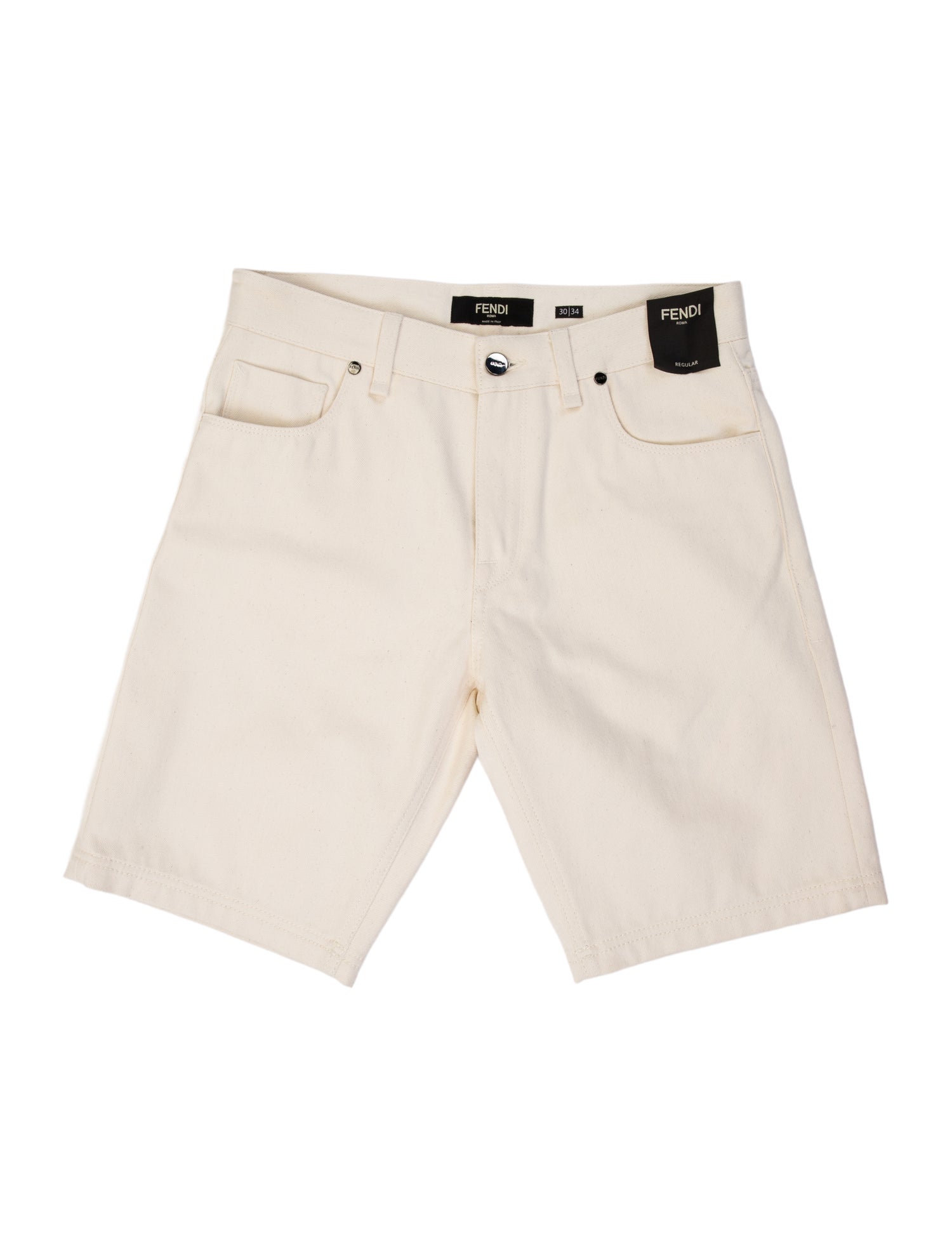 Fendi Graphic Print Denim Shorts w/ Tags