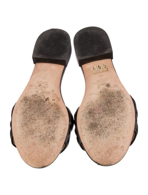 Fendi Zucca FF Logo Leather Slides