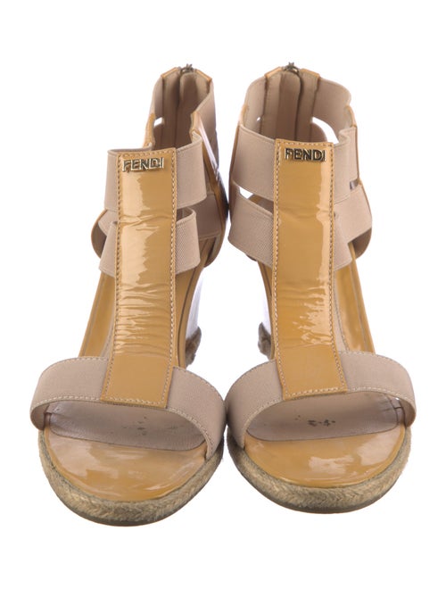 Fendi Patent Leather T-Strap Sandals