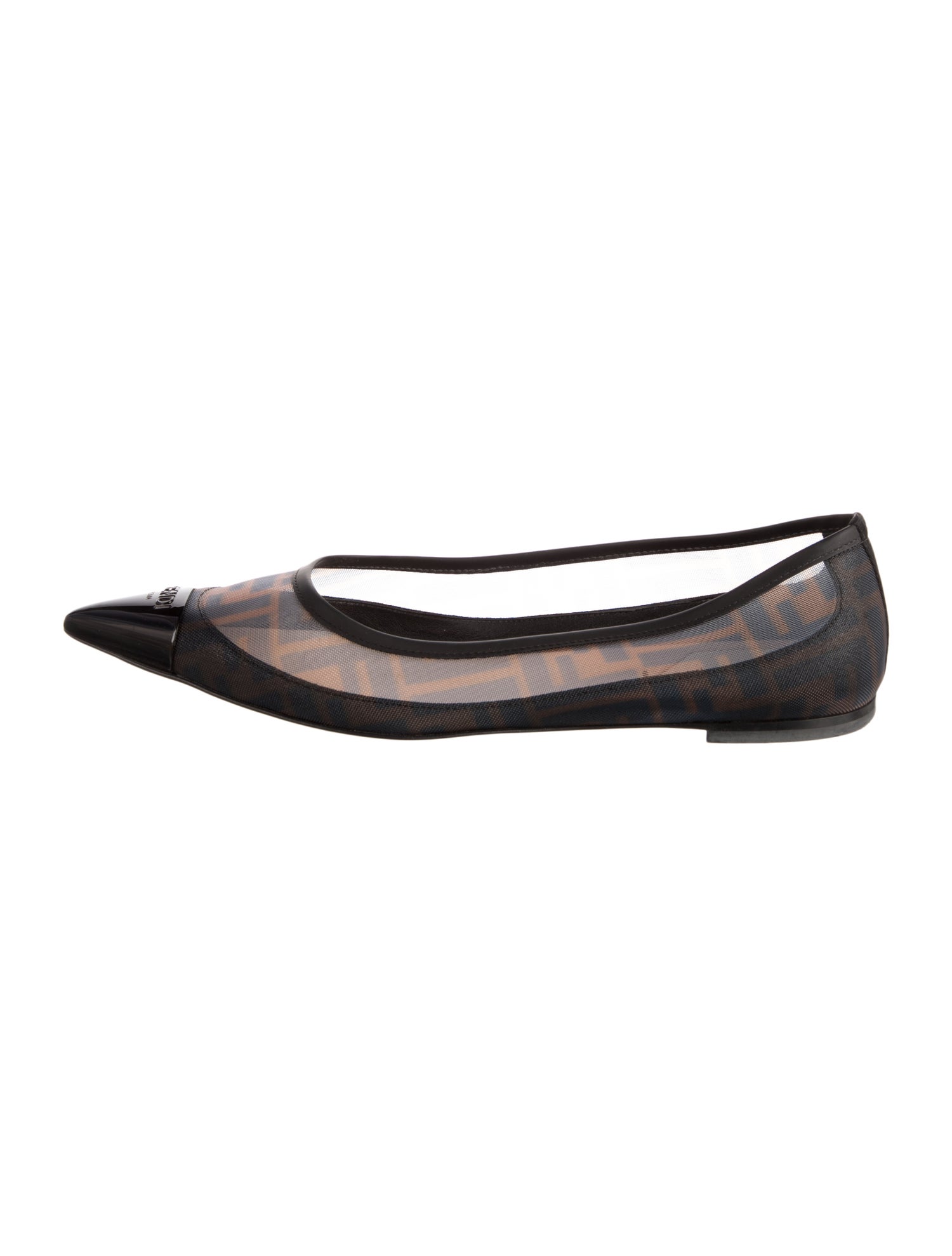 Fendi Mesh Printed Ballet Flats