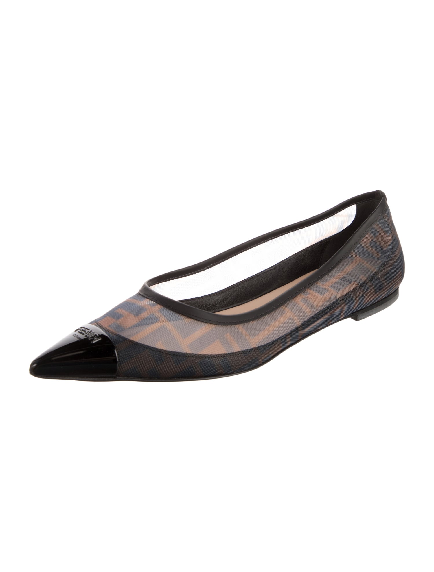 Fendi Mesh Printed Ballet Flats