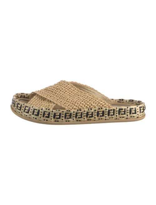 Fendi Zucca FF Logo Raffia Espadrilles