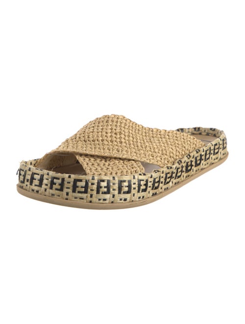 Fendi Zucca FF Logo Raffia Espadrilles
