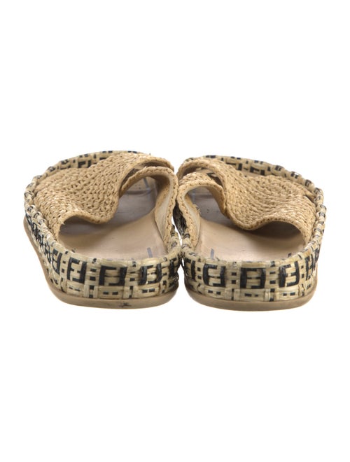 Fendi Zucca FF Logo Raffia Espadrilles