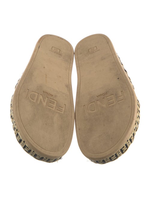 Fendi Zucca FF Logo Raffia Espadrilles