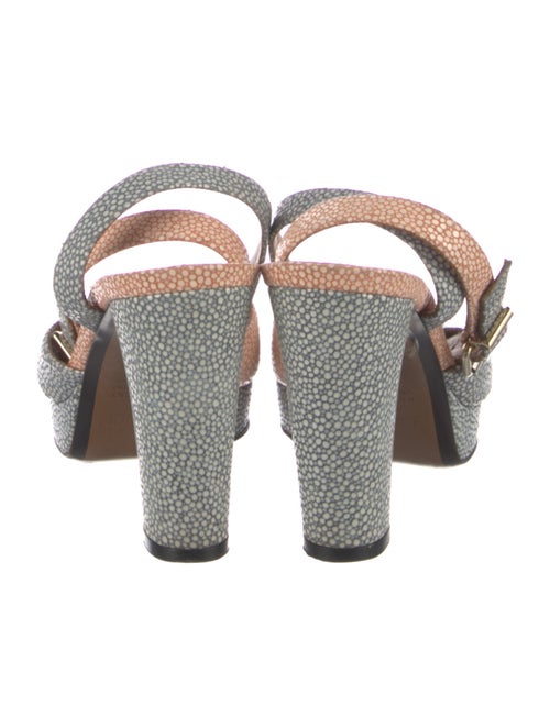 Fendi Embossed Leather Printed Sandals