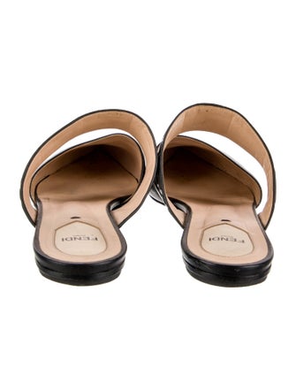 Fendi Zucca FF Logo Leather Mules