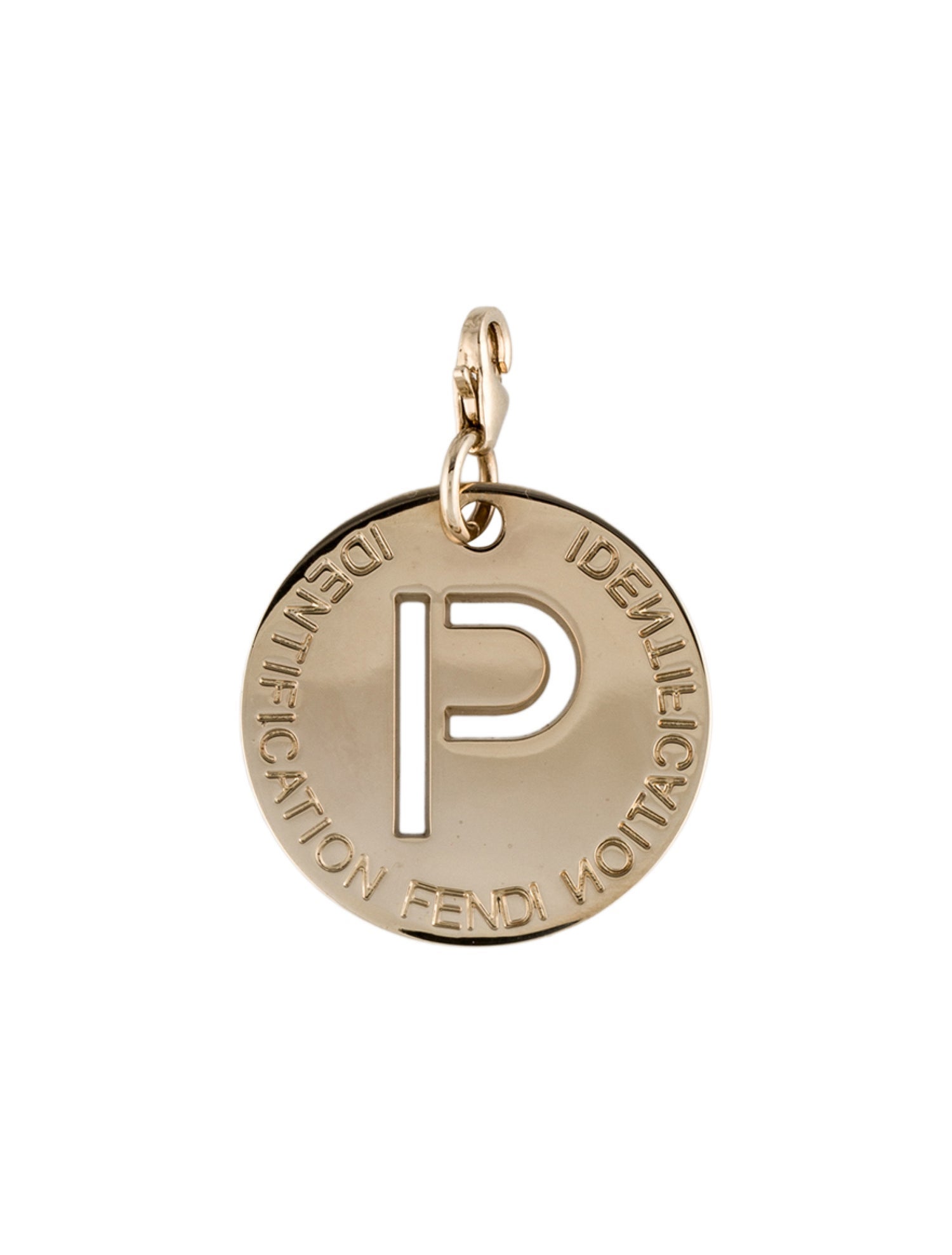 Fendi Letter 'P' Identification Charm Pendant