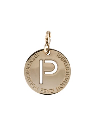Fendi Letter 'P' Identification Charm Pendant