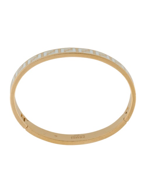 Fendi Enamel 'FF' Logo Forever Hinged Bangle Bracelet