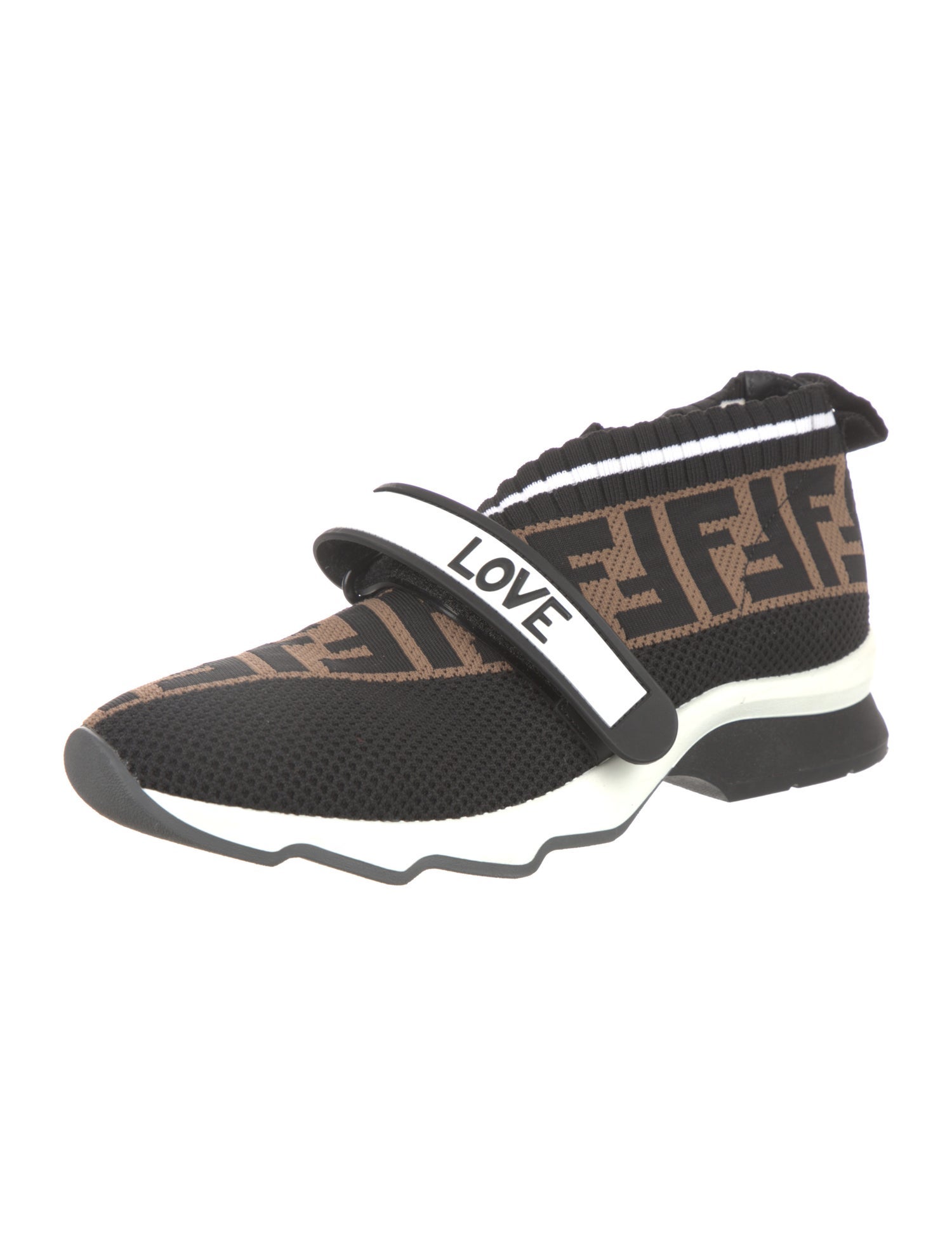 Fendi Zucca FF Logo Printed Sock Sneakers