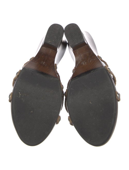 Fendi Leather Whipstitch Trim Slides