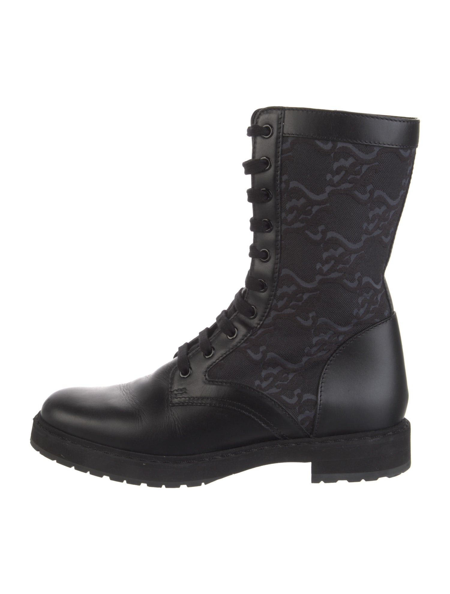 Fendi Leather Combat Boots