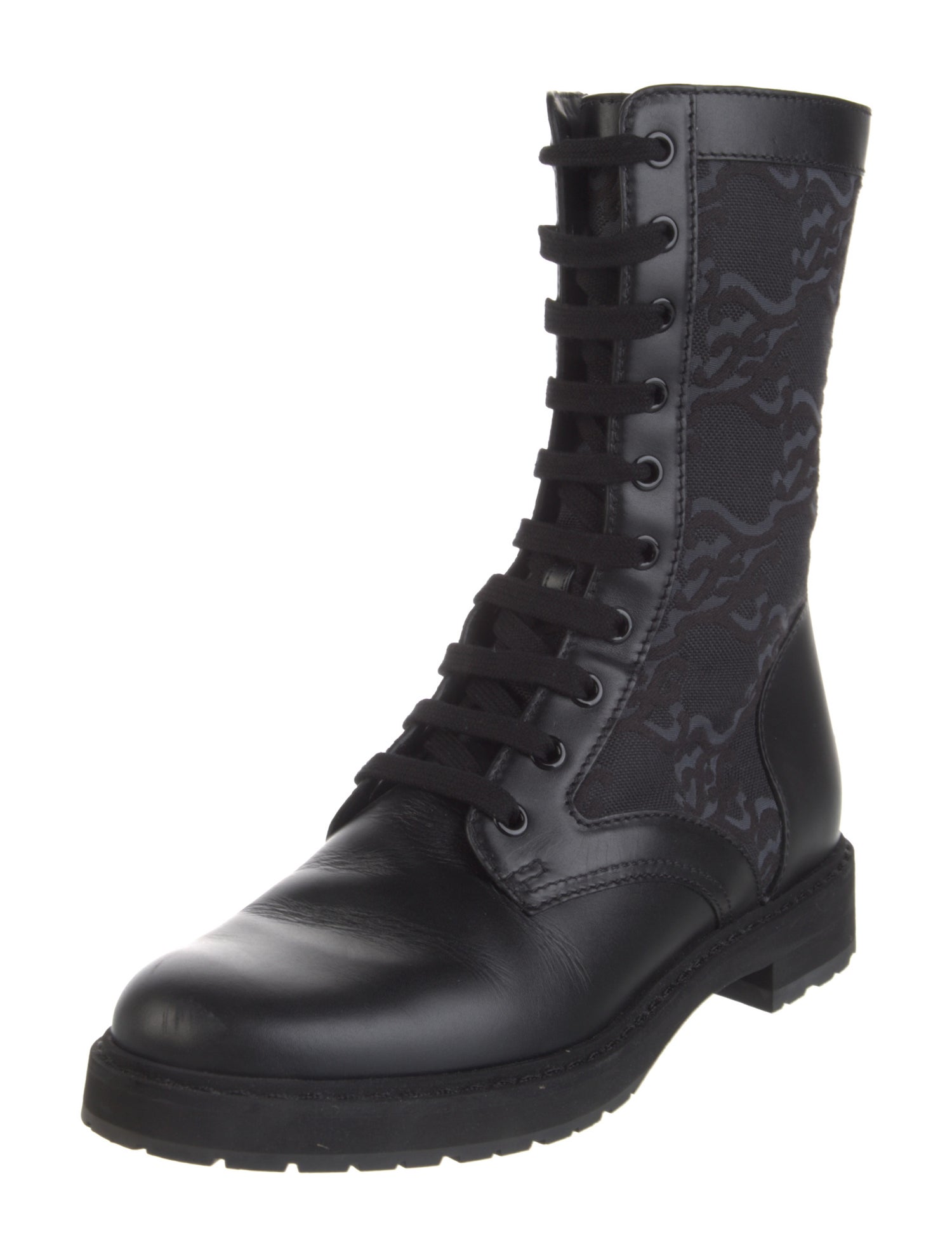 Fendi Leather Combat Boots