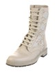 Fendi Leather Printed Lace-Up Boots