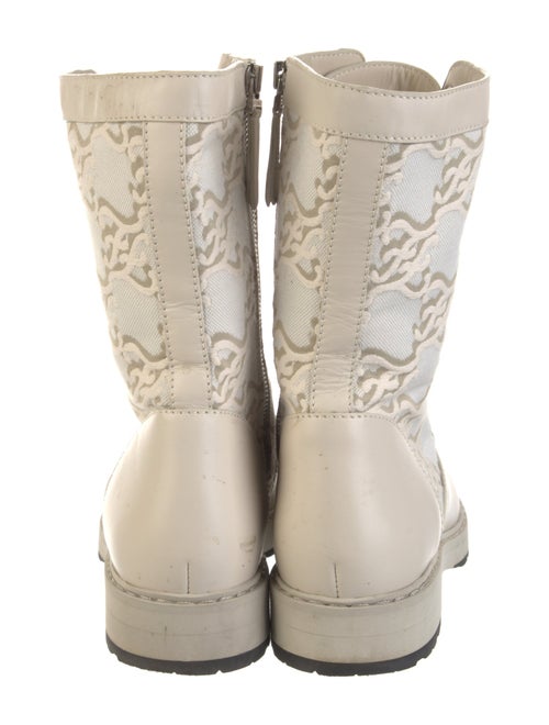 Fendi Leather Printed Lace-Up Boots