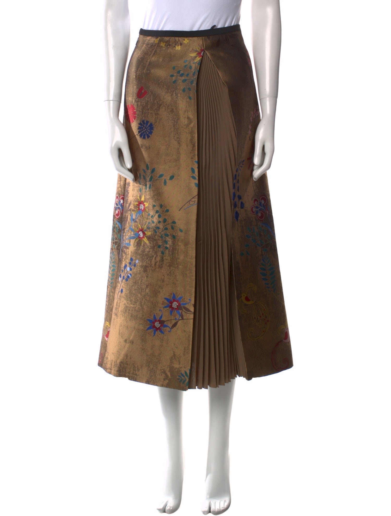 Fendi Floral Print Midi Length Skirt