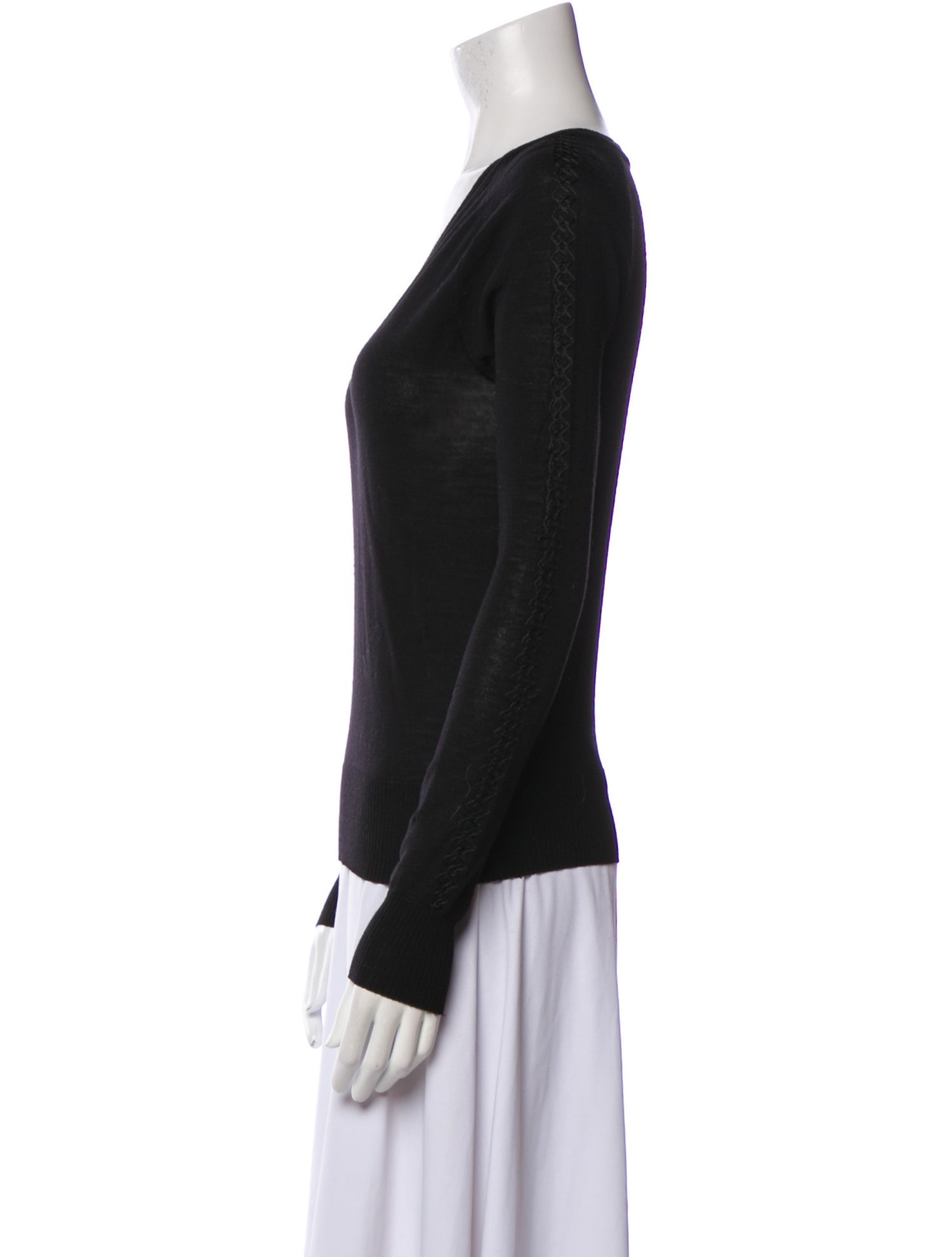 Fendi Virgin Wool V-Neck Sweater