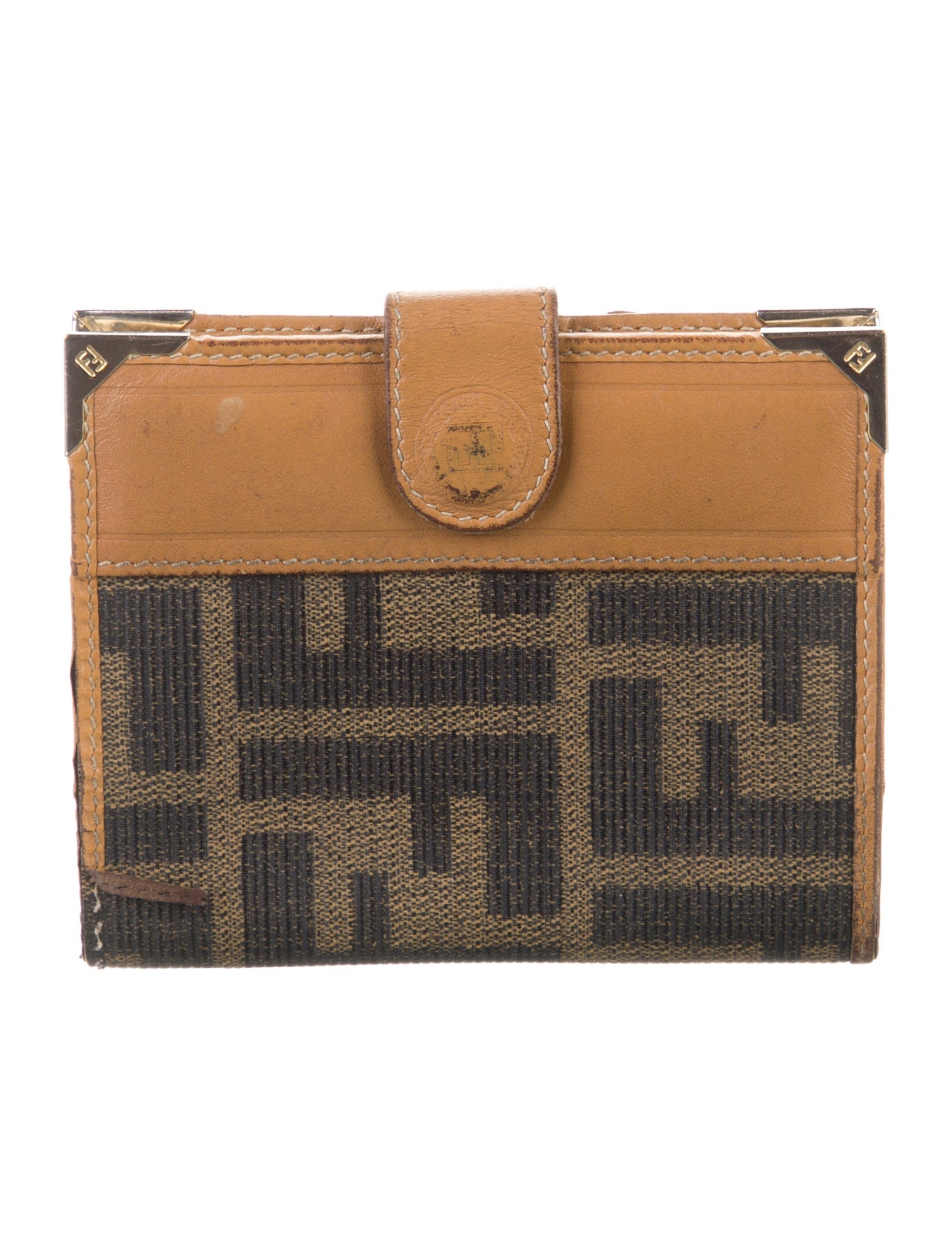 Fendi Vintage Zucca FF Logo Compact Wallet