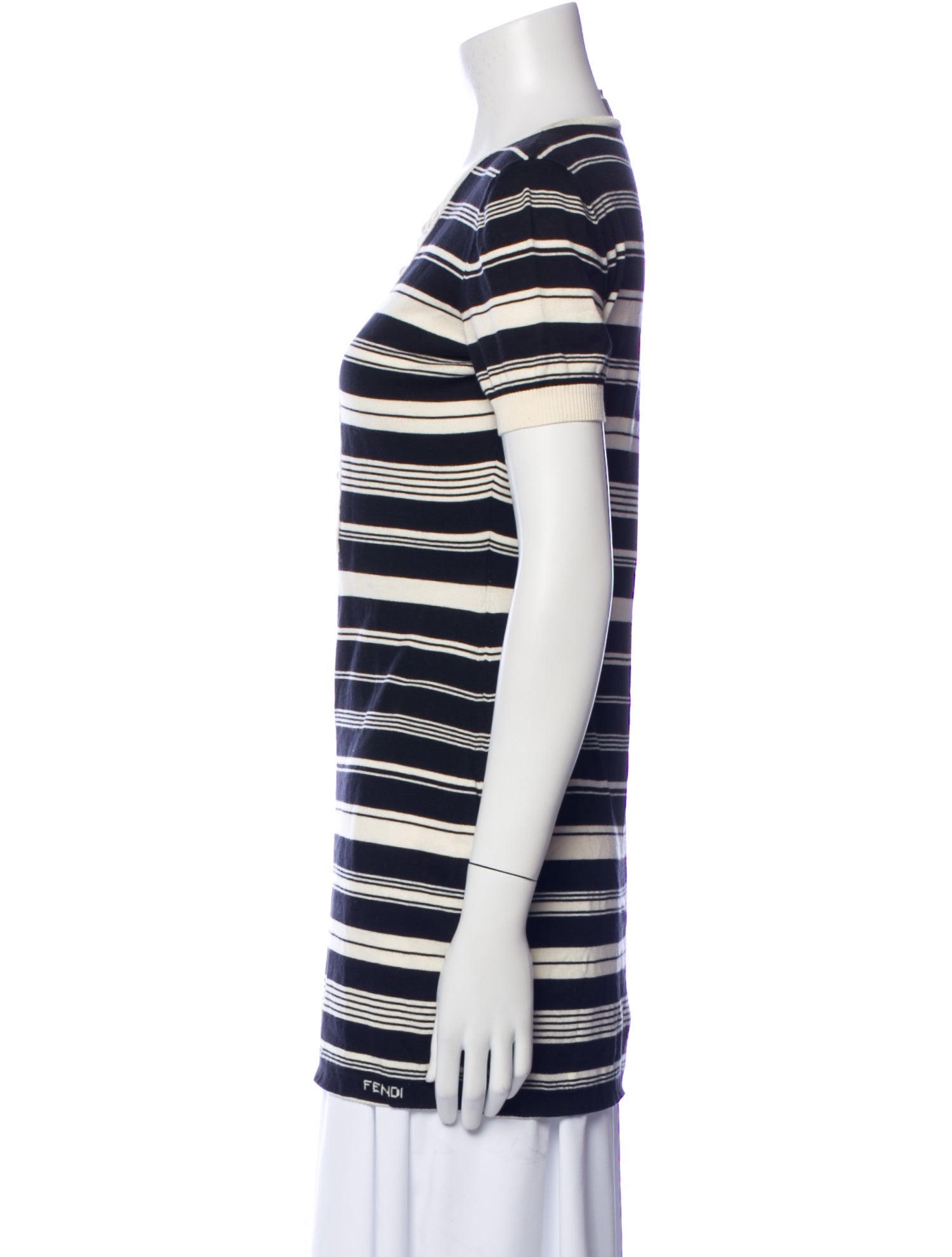 Fendi Striped V-Neck Tunic