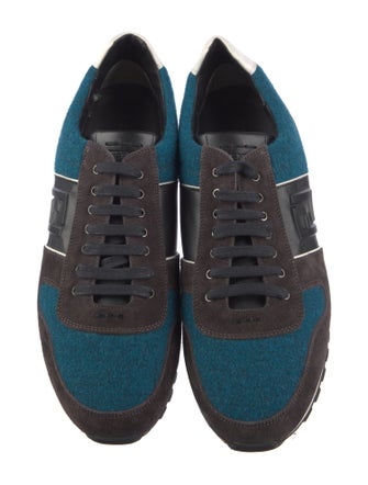 Fendi Zucca FF Logo Suede Athletic Sneakers