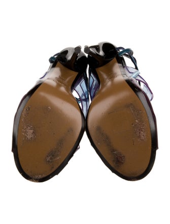 Fendi PVC Leather Trim Embellishment Gladiator Sandals