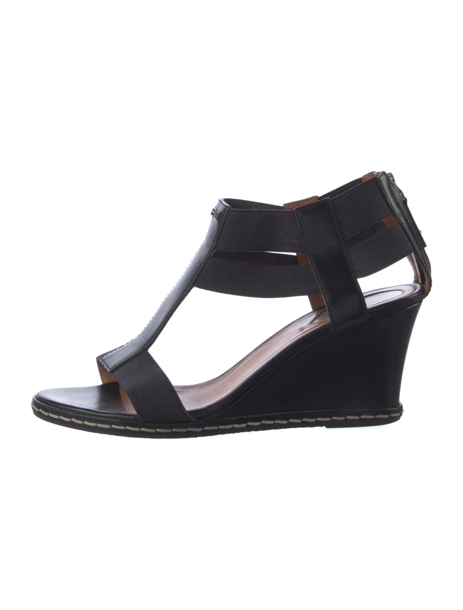 Fendi Leather T-Strap Sandals